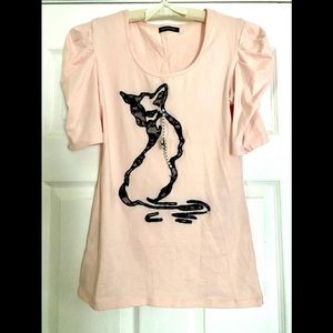 SHORT SLEEVES CAT TOP